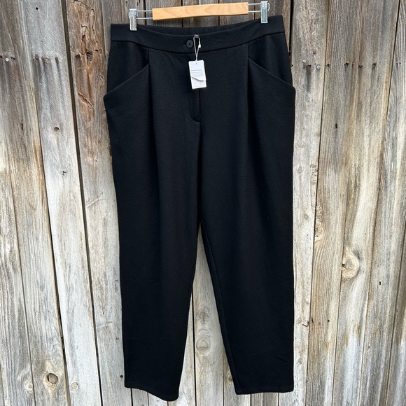 NWT Eileen Fisher Boiled Wool Jersey Carrot Pant Black M - Picture 16 of 16